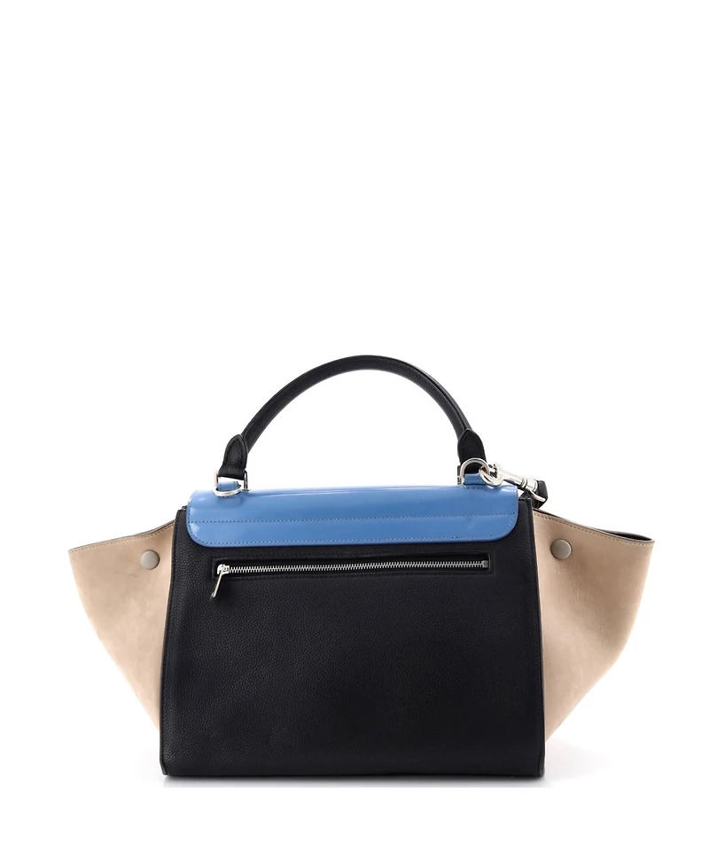Pre-Owned Celine Small Trapeze Bag Leather with Patent