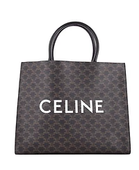 Pre-Owned Celine Horizontal Logo Cabas Tote Triomphe Coated Canvas