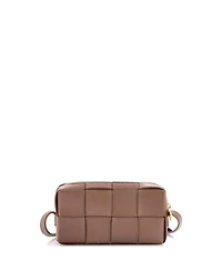 Pre-Owned Bottega Veneta Mini Cassette Zip Phone Crossbody Bag Maxi Intrecciato Leather