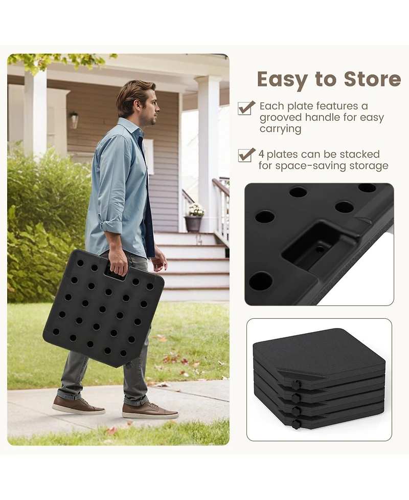 Sugift Patio Offset Umbrella Base with Easy-Fill Spouts