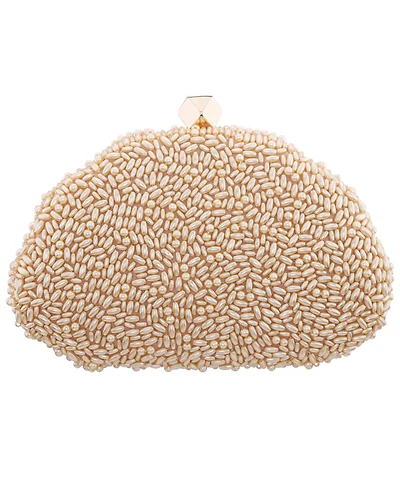 Nina Hera Beaded Shell Shaped Small Clutch Handbag