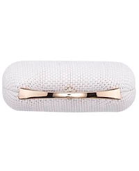 Nina Straw Minaudiere Mini Clutch Handbag