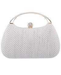 Nina Straw Minaudiere Mini Clutch Handbag