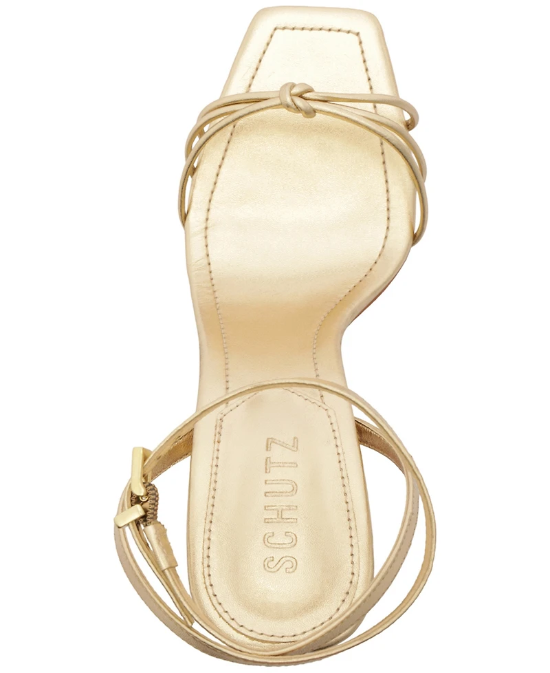 Schutz Women's Haven Bamboo Stiletto Heel Sandals