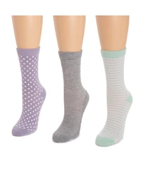 Muk Luks Women's Dream Step Crew Socks, 3 Pair Pack
