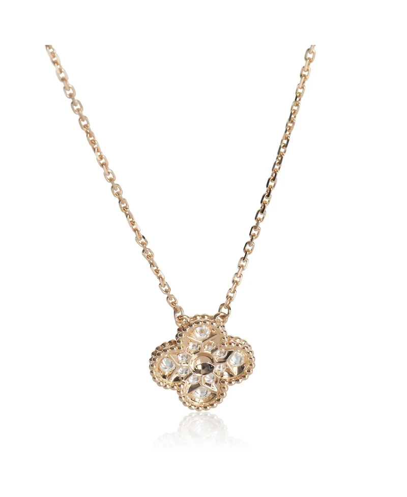 Pre-Owned Van Cleef & Arpels Van Cleef & Arpels Rose Gold Diamond Vintage Alhambra Pendant