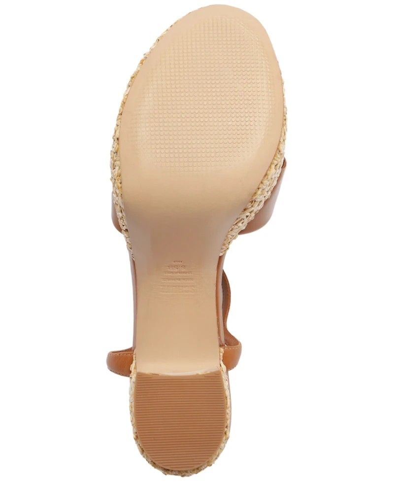 Schutz Women's Keefa Raffia Round Toe Sandals
