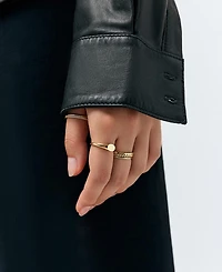 Ana Luisa Adrianna 3-Piece 14k Gold-Plated Ring Set