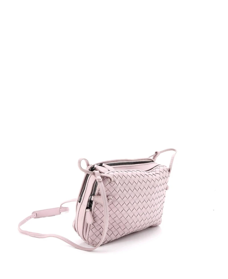Pre-Owned Bottega Veneta Small Double ZIp Nodini Crossbody Bag Intrecciato Nappa