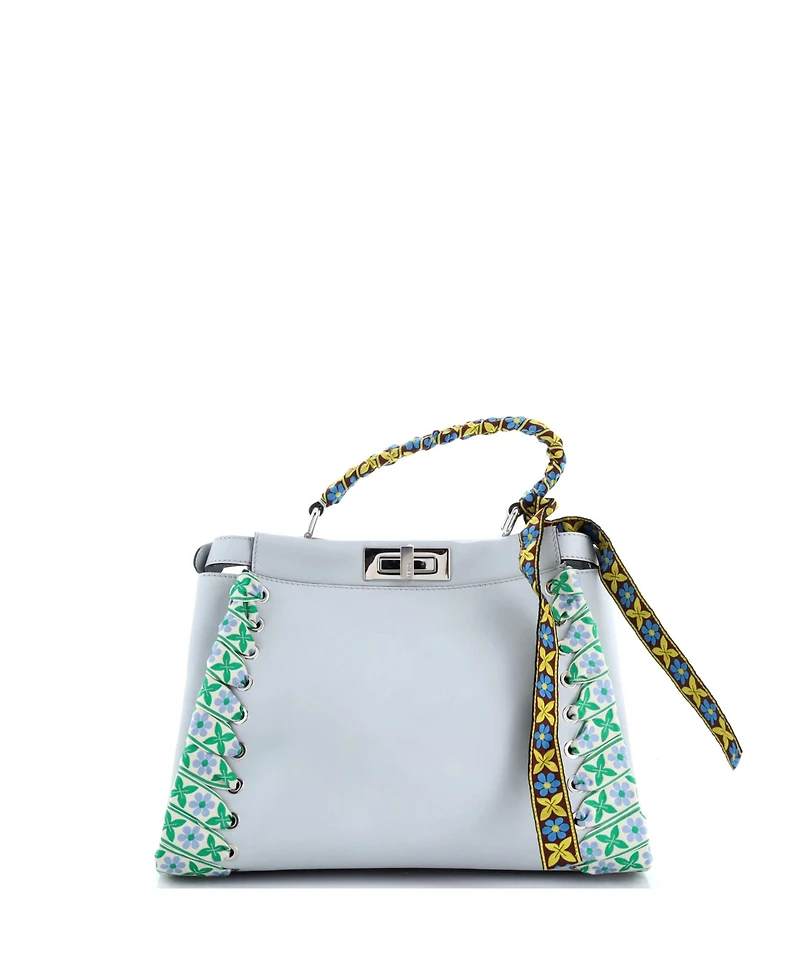 Pre-Owned Fendi Regular Peekaboo Bag Leather with Ribbon Whipstitch