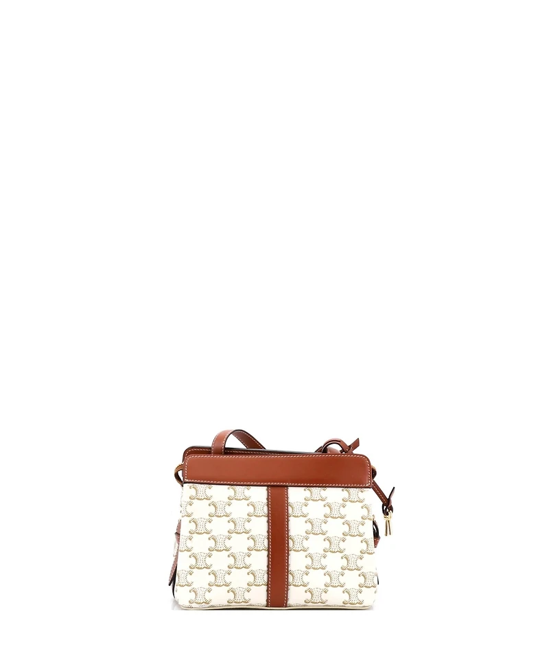 Pre-Owned Celine Small Teen Cabas De France Bag Triomphe Coated Canvas