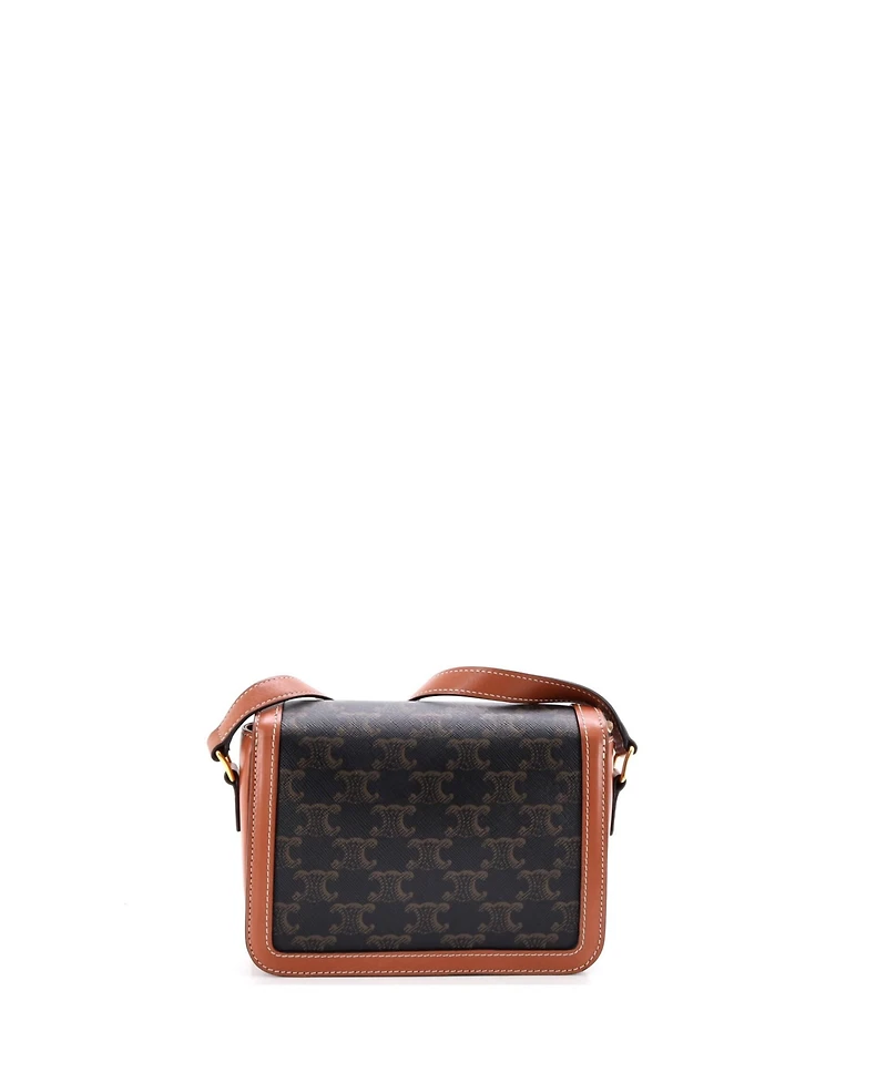 Pre-Owned Celine Teen Triomphe Shoulder Bag Triomphe Coated Canvas