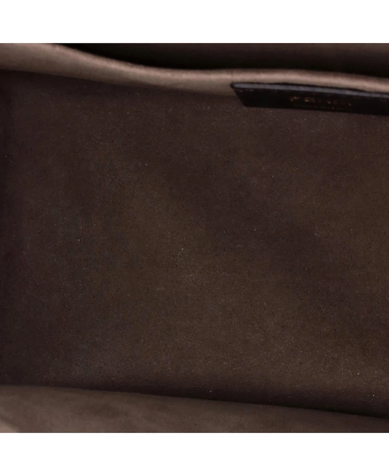 Pre-Owned Fendi Medium Kan I F Shoulder Bag Leather with Zucca Embossed Detail