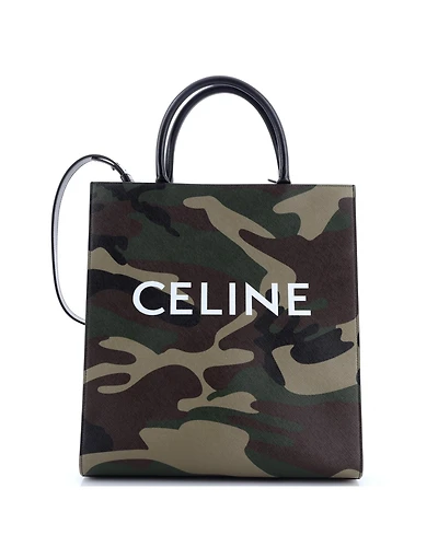 Pre-Owned Celine Medium Vertical Cabas Tote Camouflage Coated Canvas
