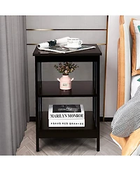 Sugift 2 Pieces 3-Tier Nightstand with Reinforced Bars and Stable Structure