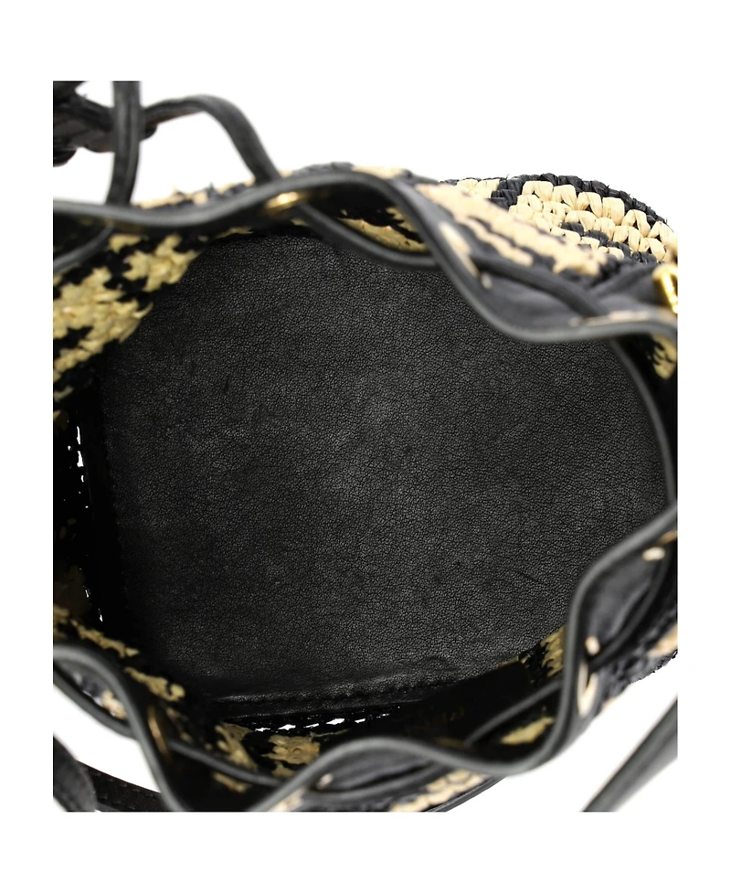 Pre-Owned Fendi Mini Mon Tresor Bucket Bag Zucca Raffia