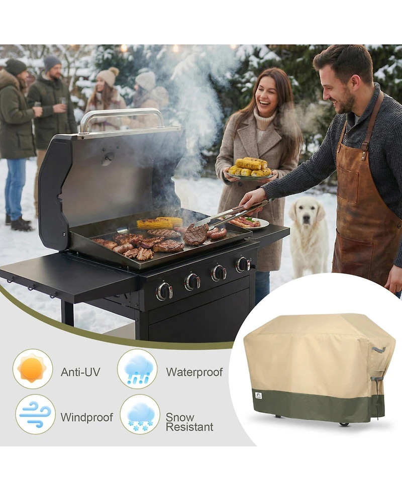 Aoodor Heavy Duty Bbq 3-6 Burners Flap Top Grill Cover, 600D Waterproof Oxford Outdoor Barbecue Grill Cover with Air Vents
