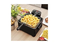 Slickblue Electric Deep Fryer 5.3QT/21-Cup Stainless Steel 1700W with Triple Basket