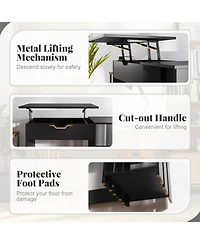 Sugift Space Saving Computer Desk with Hidden Compartment and Shelves