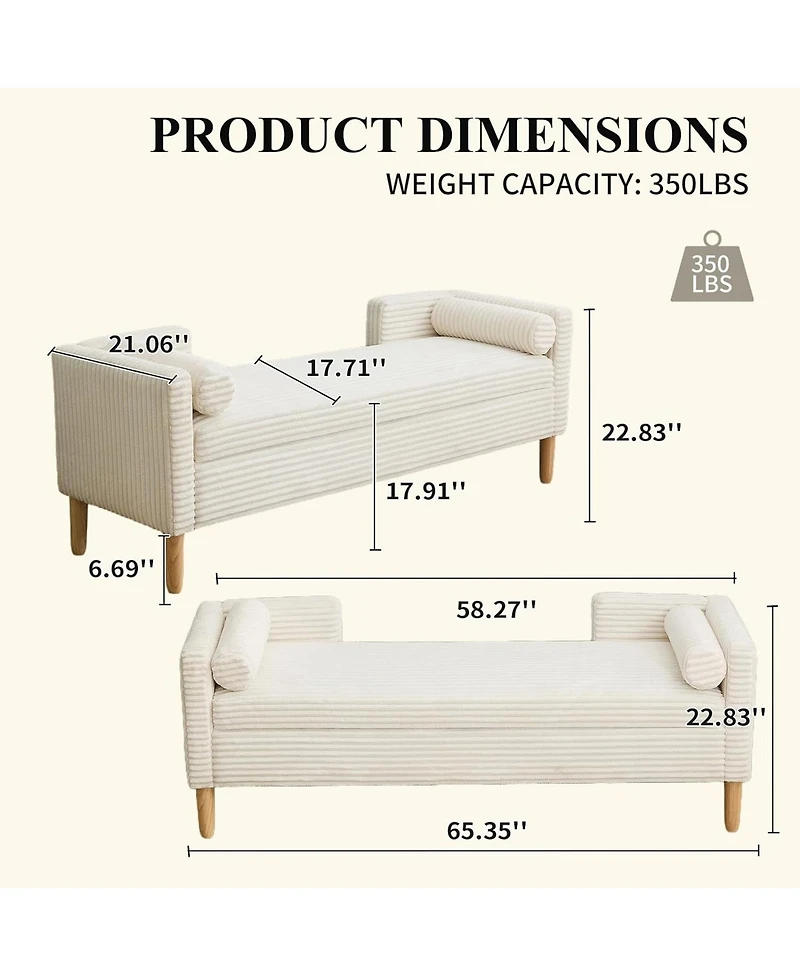 Rainsken 65" Storage Ottoman