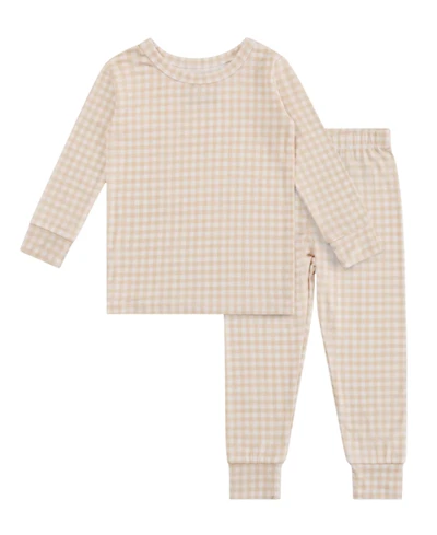 Motette Toddler Boys Sandstone Gingham Pajama Set