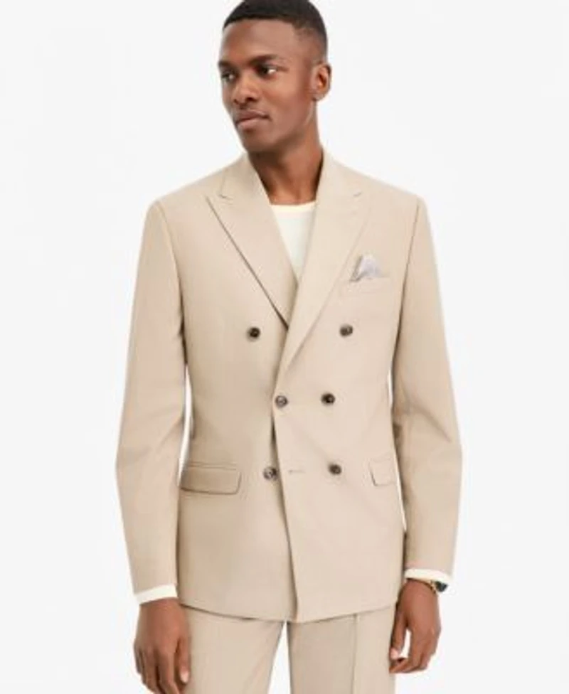 Bar Iii Mens Slim Fit Tan Solid Double Breasted Suit Separates Macys Exclusive