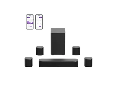 Ultimea Aura S4T 7.1ch Tv Soundbar with 4 Surround Speakers, Surround Sound System with Subwoofer, App Control, Bluetooth 6.0, Hdmi/Opt/Aux