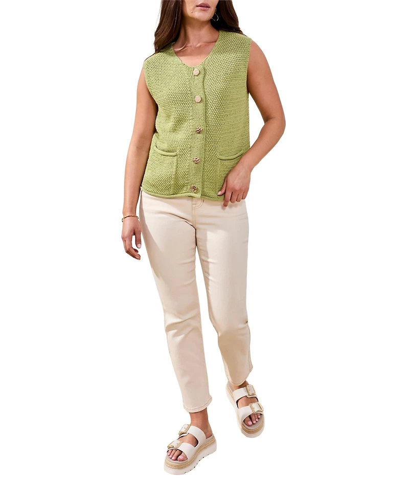 Tribal Women's Sleeveless Crew Neck Sweater Vest