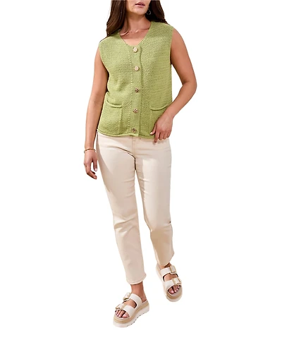 Tribal Women's Sleeveless Crew Neck Sweater Vest