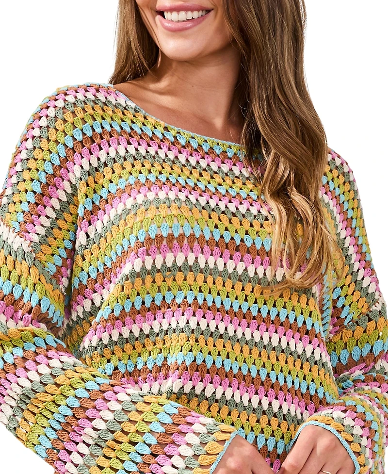 Tribal Women's Stripe Bell-Sleeve Sweater