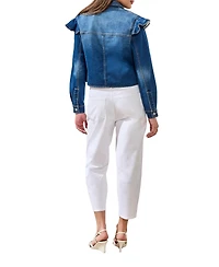 Tribal Women's Fashion Crop Denim Jacket