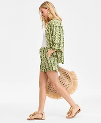 I.n.c. International Concepts Women's Printed Drawstring-Waist Shorts, Macy's Exclusive