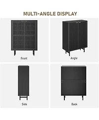 Homfan Slim 44" Tall 6-Tier Shoe Cabinet – Modern Entryway Organizer with Adjustable Shelves, Sturdy Doors, Freestanding Storage for Hallw