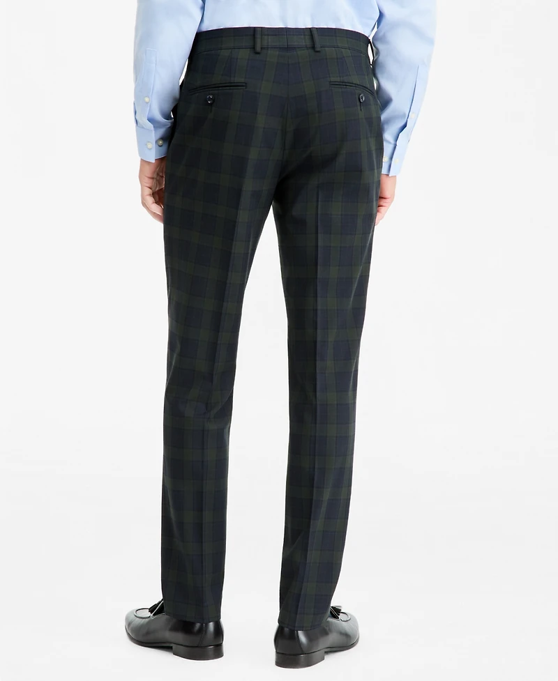 Bar Iii Men's Slim-Fit Green Tartan Suit Separates Pants, Macy's Exclusive