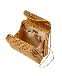Nina Wicker Basket Small Satchel Bag