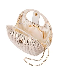 Nina Kava Rounded Rattan Small Satchel Bag