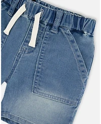 Deux par Deux Little Boys French Denim Shorts