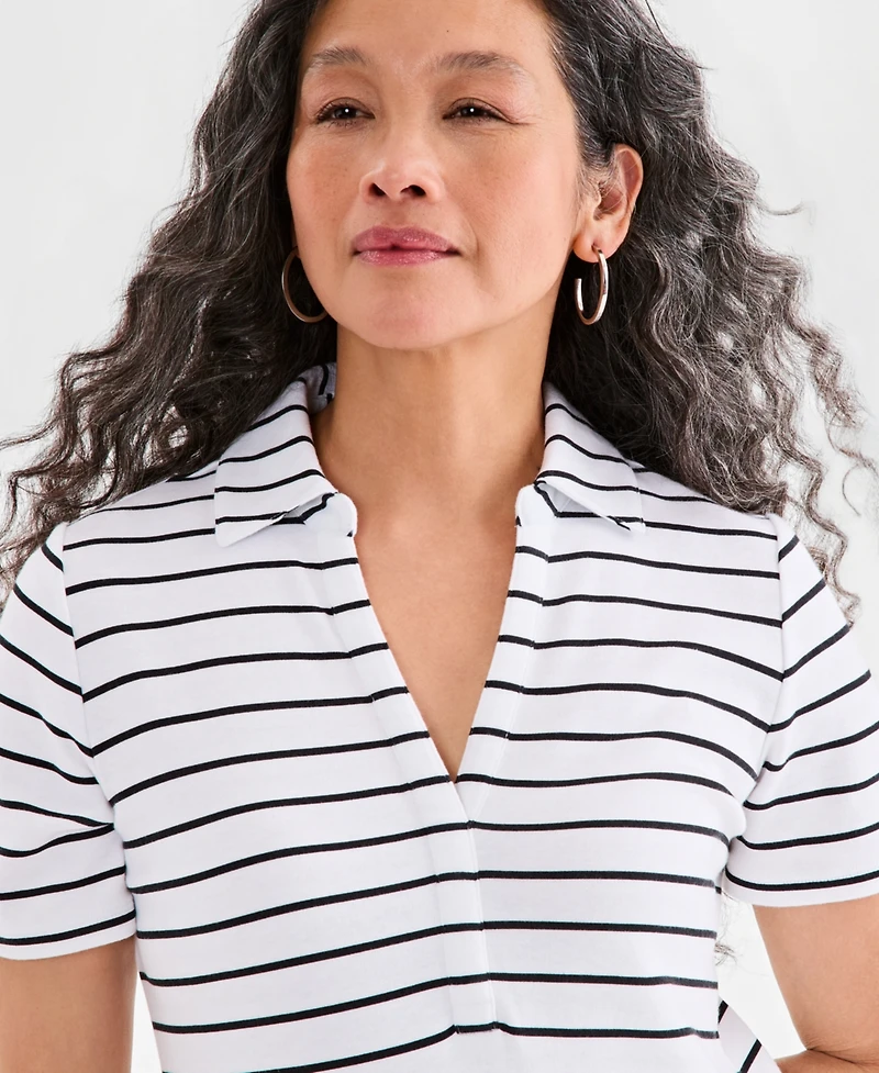 Style & Co Women's Striped Polo Dress, Macy's Exclusive