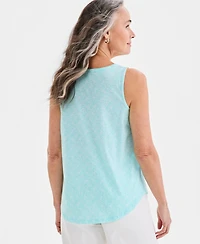 Style & Co Women's Printed Pintuck Tank Top, Macy's Exclusive