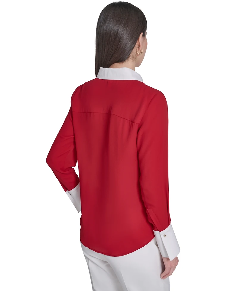 Tommy Hilfiger Women's Slim-Fit Button-Up Top