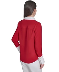 Tommy Hilfiger Women's Slim-Fit Button-Up Top
