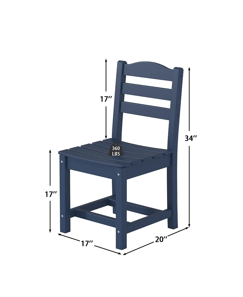 Set of 2 Outdoor Dining Chair without Armrests, For All Weather Conditions