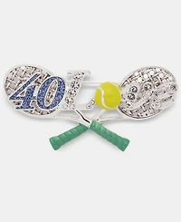 Anne Klein Boxed Silver-Tone Dynamic Tennis Racket Pin