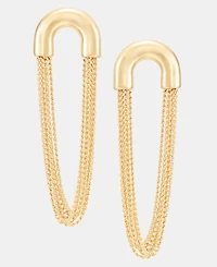 Anne Klein Gold-Tone Metal Statement Chain Drop Earrings