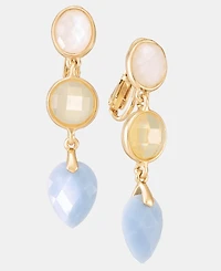 Anne Klein Gold-Tone Stone Linear Ez Comfort Clip Earrings