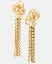 Anne Klein Gold-Tone Tassel Knot Ez Comfort Clip Earrings
