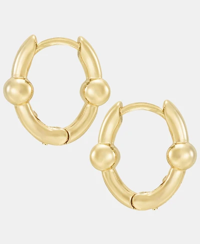 Anne Klein Gold-Tone Metal Ball Huggie Earrings