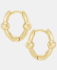Anne Klein Gold-Tone Metal Ball Huggie Earrings