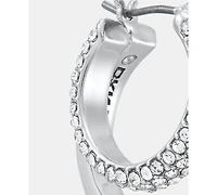 Dkny Metal-Tone Crystal Pave Double Hoop Earrings