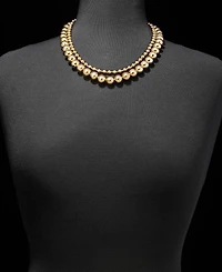 Dkny Gold-Tone Two-Row Ball Chain Collar Necklace